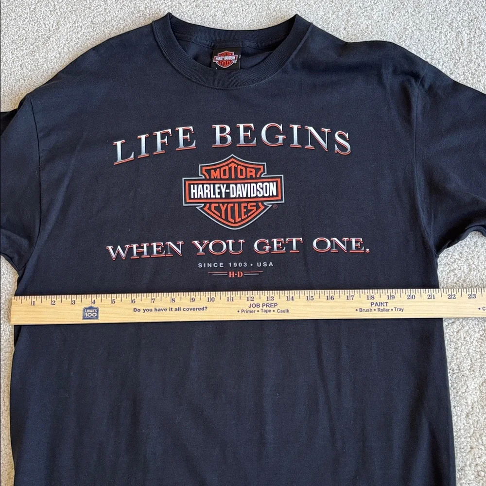 Harley-Davidson Life Begins Get One Eagle Nest USA Motorcycle Black Mens Large - Picture 12 of 15